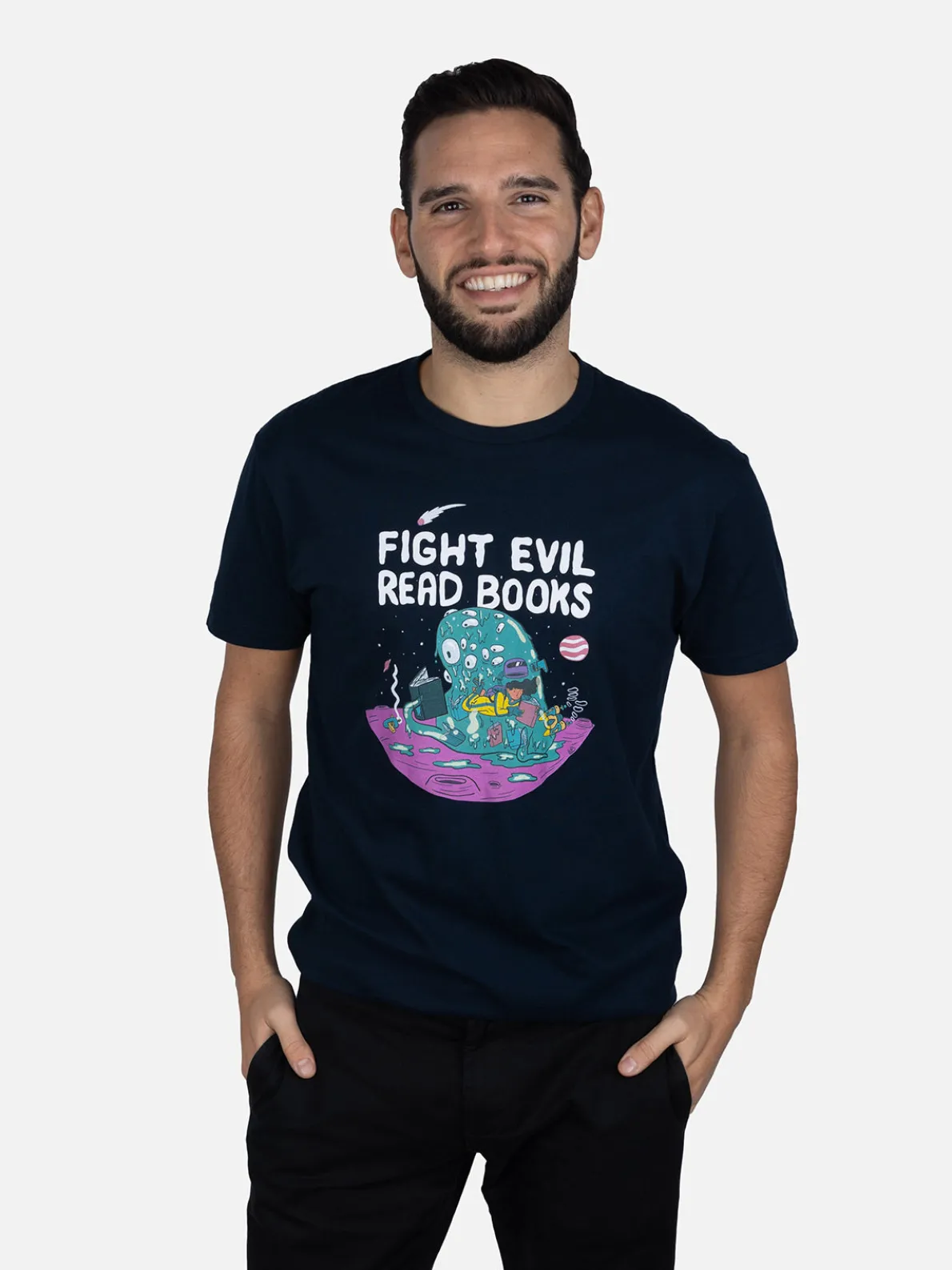 Fight Evil, Read Books Unisex T-Shirt (2023)