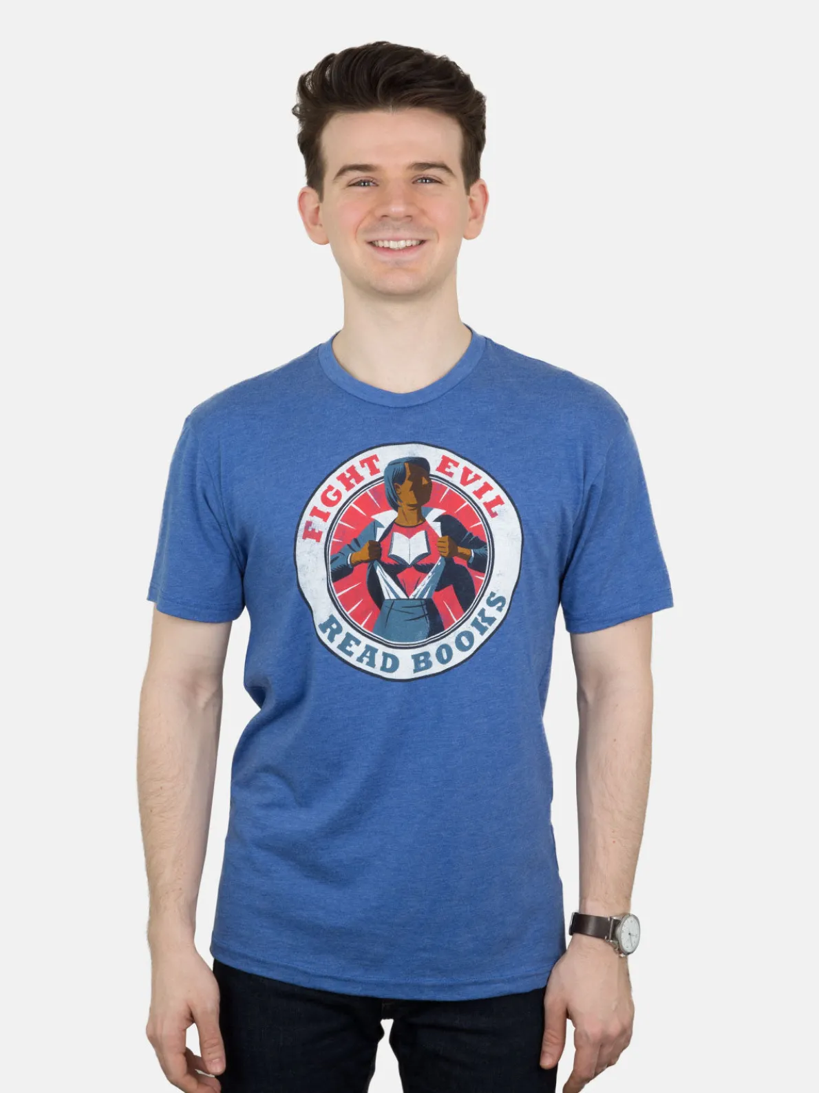 Fight Evil, Read Books Unisex T-Shirt (W-2017)