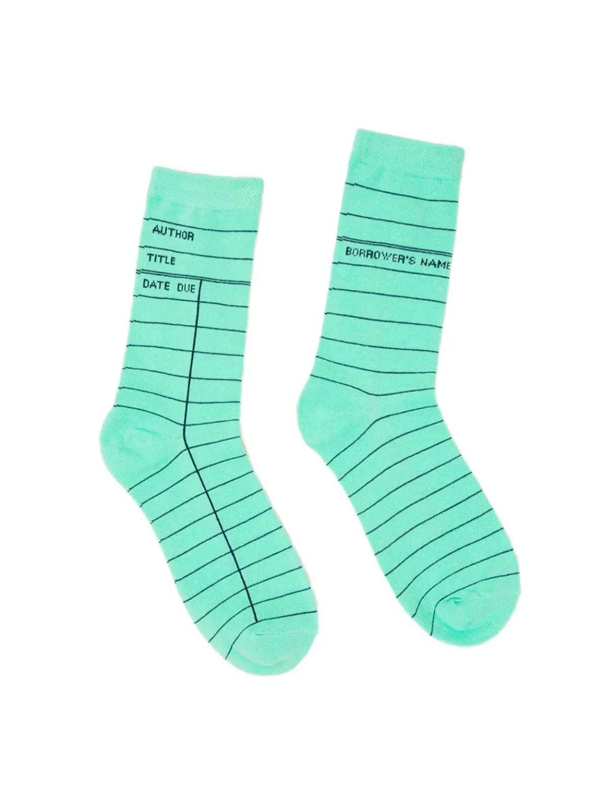 Library Card: Mint Green socks