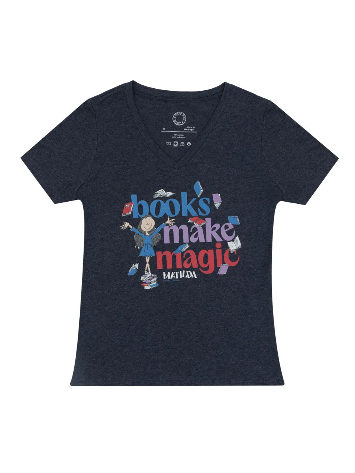 Matilda: Books Make Magic Women’s V-Neck T-Shirt (Print Shop)