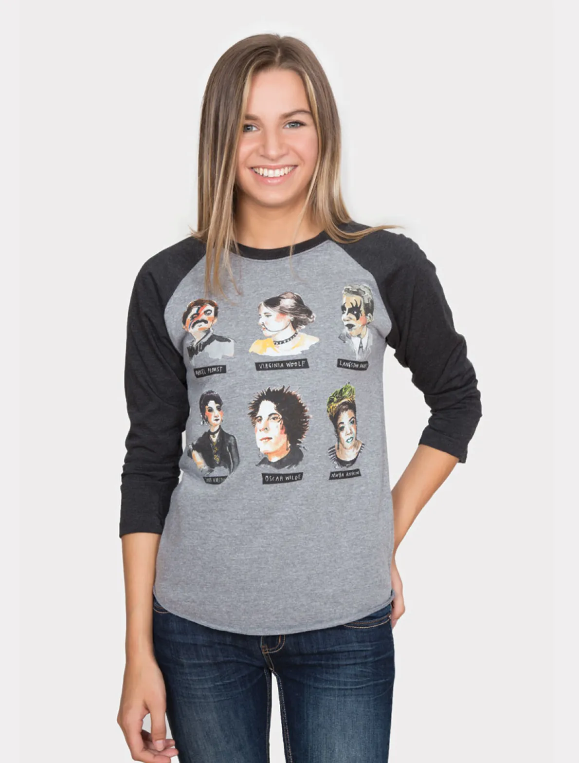 Punk Rock Authors Unisex 3/4-Sleeve Raglan